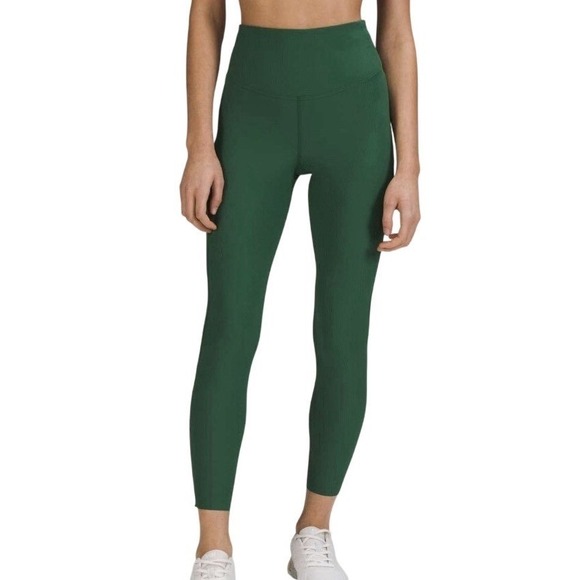 lululemon athletica Pants - Lululemon Women's Base Pace HR Ribbed Tight Leggings Everglade Green Size 6 25"